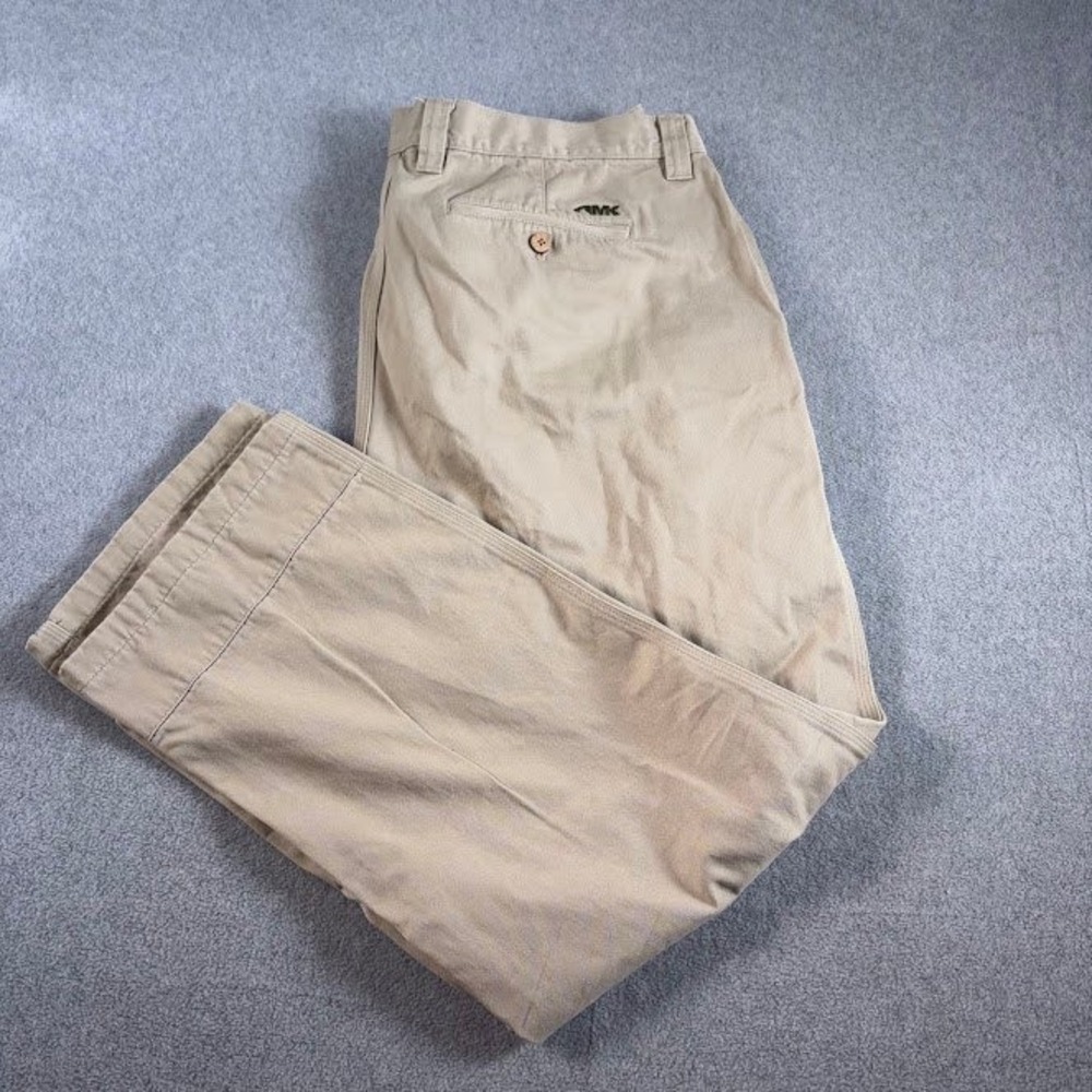 Mountain Khakis Relaxed Fit Pants Mens 38x32 Tan Solid Cotton Canvas Chino VTG